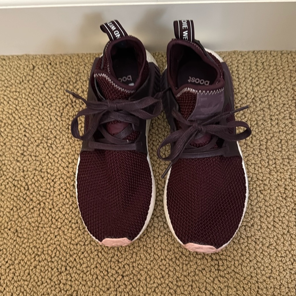 Adidas Boost Burgundy Sneakers, size 7